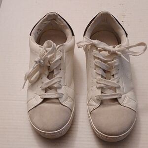 4/$40 Classic White & Gray Lace-Up Sneakers - Size 8.5